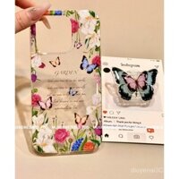 Ốp điện thoại hình hoa bướm phong cách Hàn Quốc, tương thích với iPhone 15, chống sốc, 6, 14 Pro Max, mới 13, chống sốc, lỗ lớn, niche 4A8M