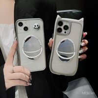 Ốp điện thoại hình tai mèo mạ điện hoạt hình tương thích với iPhone 14/15 Pro Max, ốp gương chống sốc, trong suốt cho 13 Pro, chống sốc đơn giản cho 12, 11 Z0NV