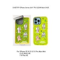 Ốp điện thoại hình thỏ lễ hội CASETiFY IPhone Series màu vàng Neon TPU mềm trong suốt cho IPhone 15 14 13 12 11 Pro MAX 7 8 Plus X XS MAX XR MINI Hộp quà tặng bao bì