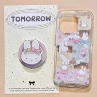 Ốp điện thoại hình thỏ Miffy dễ thương với giá đỡ từ tính, tương thích với iPhone 16 15 14 13 11 12 Pro Max 11 Pro Max 12 Pro 14 Plus 15 Pro Max 9 JNL