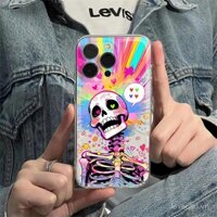 Ốp điện thoại hình trái tim và đầu lâu graffiti màu sắc cho iPhone 4S/5S/6/7 Apple X/11/12/13/14/15 XR