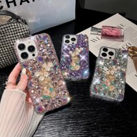Ốp Điện Thoại Hoa Bling Đá Sáng Bóng Cho IPhone 15 14 Pro Max 14 / 15 Plus Vỏ Kim Cương Sáng Bóng Cho IP 11 12 Pro Max 13 Pro Max Vỏ