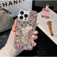 Ốp Điện Thoại Hoa Bling Đá Sáng Bóng Cho IPhone 15 14 Pro Max 14 / 15 Plus Vỏ Kim Cương Sáng Bóng Cho IP 11 12 Pro Max 13 Pro Max Vỏ