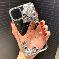 Ốp Điện Thoại Hoa Kim Cương Lấp Lánh Thời Trang Sang Trọng Cho IPhone 14 Pro Max 7 / 8 Plus Vỏ Cứng Pha Lê Bling Cho IP 13 12 11 Pro Max XR X XS Max Vỏ Trong Suốt Kim Cương Giả Sáng Bóng