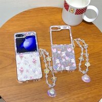 Ốp Điện Thoại Họa Tiết Hoa Tulip Nhiều Màu Sắc Cho Samsung Galaxy Z Flip 3 4 5 6 5G Vòng Tay Hoa Bảo Vệ PC Vỏ Cứng Flip6 Ốp Lưng