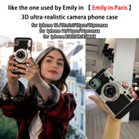 Ốp điện thoại họa tiết máy ảnh 3d Emily in Paris cho Iphone 12 Mini Se 11 Pro Max X Xs Xr kèm dây đeo
