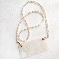 Ốp Điện Thoại Họa Tiết Vỏ Sò Kèm Dây Đeo Ngọc Trai Cho Iphone 11 12 13 14 Pro Max XR X XS 7 8 Plus