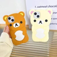 Ốp điện thoại hoạt hình ba chiều Rilakkuma iPhone13 12 11 Pro MAX XR i7 Plus Rilakkuma Silicone Vỏ mềm trọn gói