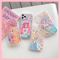 Ốp Điện Thoại Hoạt Hình Công Chúa Rapunzel Nàng Tiên Cá Ariel Jasmine Alice Ốp Lưng Mềm Chống Rơi Cho iPhone 12 Pro Max 12 Ốp Điện Thoại Di Động Mini Chống Sốc Cho iPhone 11 Pro Max X XR XS 8 7 6S 6 Plus SE vỏ Bảo Vệ Chống Va Đập