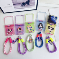 Ốp Điện Thoại Hoạt Hình Dễ Thương Cho Samsung Galaxy Z Flip 4 Z Flip 3 5G Z Flip 6 Zlip 5 Với Dây Xích Tay Bản Lề Mặt Dây Chuyền Bảo Vệ Chống Sốc Samsung Z Flip 6 5 4 3 Ốp Điện Thoại