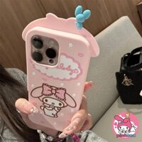 Ốp Điện Thoại Hoạt Hình Màu Hồng Sáng Tạo Tương Thích Cho iPhone 16 15 14 13 12 11 Pro Max 8 7 6 6s Plus SE 5 5s 4 4s Thời Trang Bé Gái Giai Điệu Dễ Thương Chống Rơi Vỏ Bảo Vệ TPU Silicon Mềm