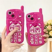 Ốp điện thoại hồng hình điện thoại đáng yêu dành cho iphone