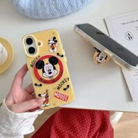Ốp điện thoại IMD hai mặt hình chuột Mickey màu vàng cho Apple IPhone 16 15 14 13 12 Pro Max
