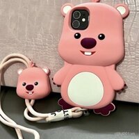 Ốp điện thoại iPhone 14 dây đeo loopy silicon lập thể iPhone 12promax/11 silicon 13 nữ 7DWS