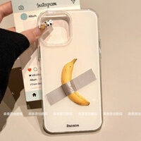 Ốp điện thoại iPhone băng dính cá tính phong cách Ins tương thích với 16 Pro Max/15/14/13/12, chống sốc