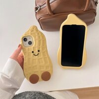 Ốp điện thoại IPhone đậu phộng ba chiều bằng silicon cho IPhone 16 ProMax 15ProMax 15Plus 13 12 11 14