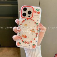 Ốp điện thoại iPhone hình cô gái dễ thương Cherry Ins tương thích với 16 Pro Max/15/14/13/12