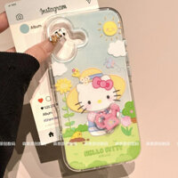 Ốp điện thoại iPhone hình mèo KT dễ thương với chai nước 3D, tương thích với iPhone 16 Pro Max/15/14/13/12, chống sốc