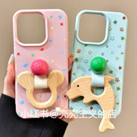 Ốp điện thoại iPhone Mickey cá heo 3D dễ thương tương thích với 16 Pro Max/15/14/13/12, bảo vệ toàn diện