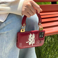 Ốp điện thoại iPhone phong cách Ins Niche Double Happiness Wedding tương thích với 16/15/14 Pro Max/13/12
