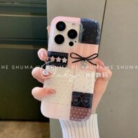 Ốp điện thoại iPhone Sweet Girl màu đen với nơ tương thích với các mẫu 16/15/14 Pro Max/13/12/11