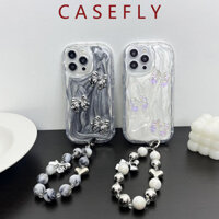 Ốp điện thoại keo dán kem lấp lánh màu trắng lấp lánh cho Iphone 15 14 13 11 12 Pro Max Vỏ silicon mềm bảo vệ chống sốc 7 8 Plus X Xs Xr Xsmax