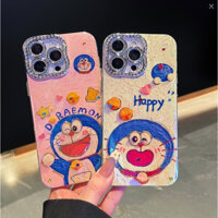 Ốp điện thoại khung ống kính kim cương viền xoắn cho iPhone 11 12 13 14 15 Pro 16 Pro Max 3D Dingdang cat Ốp điện thoại máy mèo