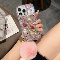 Ốp Điện Thoại Kim Cương Giả Sáng Bóng Thời Trang Cho Samsung Galaxy S23 S25 Ultra S22 S24 Plus S21 FE Note 10 20 Ultra A53 A54 A73 A14 A34 A52 A71 A25 A22 A23 A31 A32 A51 Ốp Lưng Có Bóng Lông