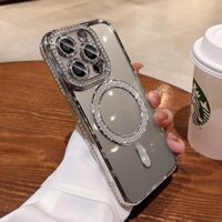 Ốp Điện Thoại Kim Cương Lấp Lánh Sang Trọng Cho IPhone 15 Pro Max 11 12 13 14 Pro Max Ốp Silicon Mềm Trong Suốt Chống Sốc
