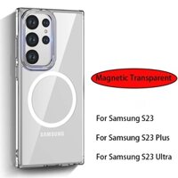 Ốp Điện Thoại Kim Loại Trong Suốt Chống Sốc Sang Trọng Cho Samsung Galaxy S23 Plus Ultra