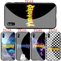 Ốp Điện Thoại Kính Cường Lực Họa Tiết THRASHER Cho iPhone 5 5s 6 6s 7 8 Plus X SE XR XS Max