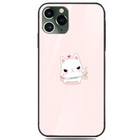 Ốp điện thoại kính cường lực cho máy iPhone 11 Pro - Cute Cartoon Cat MS CTCC021