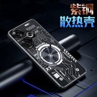 Ốp Điện Thoại Làm Mát Graphene Cho Xiaomi POCO F6 Pro F5 F4 GT X6 Pro 5G Vỏ Chống Sốc Hợp Kim Nhôm Tản Nhiệt Vỏ Kim Loại Đồng Đỏ