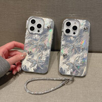 Ốp Điện Thoại Laser Thời Trang Cho IPhone 16 Pro Max IP 15 Pro Max 13 PM 14 Promax Prm Vỏ Bảo Vệ Cứng Có Dây Xích Tay