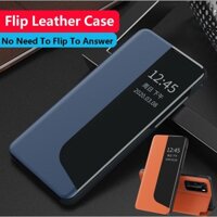 Ốp điện thoại lật bằng da mờ Huawei P20 P30 P40 Pro Mate 20 Pro Cửa sổ thông minh Smart View Wake Sleep Up Bracket Case Vỏ chống sốc cho P20Pro P30Pro P40Pro Vỏ bảo vệ