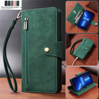 Ốp Điện Thoại Lật Thời Trang Cho Redmi Note13 4G Note 13 5G Note13 Pro Note13 Pro Plus 5G Vỏ Thẻ Giá Đỡ Dây Đeo Tay Bao Da Khóa Từ Tính