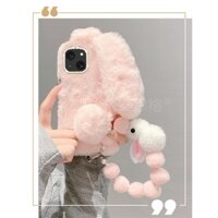 Ốp Điện Thoại Lông Nhung Hình Tai Thỏ 3d Có Dây Đeo Dành Cho samsung s23 ultra s30 s22 s21 fe s20 s10 s9 s8 plus