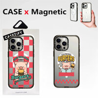 Ốp Điện Thoại LULU Pig Hoạt Hình Dễ Thương Cho iPhone 11 Pro Max 14 13 12 15 Pro Max Cứng Chống Sốc Acrylic Silicon Vỏ Sạc Từ Tính Vỏ Có Hộp