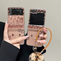 Ốp Điện Thoại LUSHUO Cho Samsung Galaxy Z Flip 6 5 4 3 OPPO Find N2 Flip N3 Flip Thời Trang Hello Kitty Ốp Lưng Có Dây Đeo Cho Flip3 Flip4 Flip5 Flip6 N2Flip N3Flip