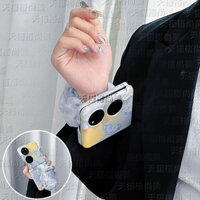 Ốp Điện Thoại LUSHUO Cho Samsung Galaxy Z Flip 6 5 4 3 OPPO Find N2 Flip N3 Flip Thời Trang Bướm Hoa PC Ốp Lưng Có Dây Đeo Tay Cho Flip3 Flip4 Flip5 Flip6 N2Flip N3Flip