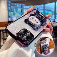 Ốp Điện Thoại Mạ Điện Hình Gấu Cho iPhone 11 12 13 14 Pro Max 14 Plus
