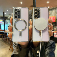 Ốp điện thoại mềm từ tính trong suốt Samsung Galaxy A73 Vỏ điện thoại silicon mềm chống rơi có màng ống kính tích hợp