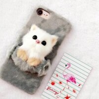 Ốp điện thoại mèo nhồi bông Apple 13, nữ 8, búp bê 12 Pro, iPhone XS Max/7 Plus/6S mùa đông dễ thương WMNM