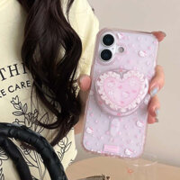 Ốp điện thoại mờ giá đỡ từ tính Hello Kitty dễ thương cho iPhone 16ProMax 15ProMax 14ProMax 13PROMAX bìa cứng