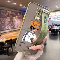 Ốp Điện Thoại Nhựa Cứng Trong Suốt Bề Mặt Nhám Chống Sốc Có Dây Đeo Cổ Tay Thời Trang Cho Samsung galaxy J8 2018