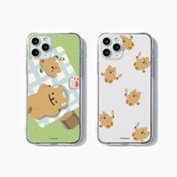 🇰🇷Ốp Điện Thoại Nhựa Cứng Trong Suốt In Hình Ngày Dã Ngoại Cho iPhone 13 14 12 Samsung Galaxy S23 22 21 Note20 Ultra