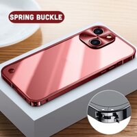 Ốp Điện Thoại Nhựa pc Cứng Viền Kim Loại Bảo Vệ Camera Màu Đỏ Rượu Cho iphone 15 pro max 14 13 12 pro max 11 14plus