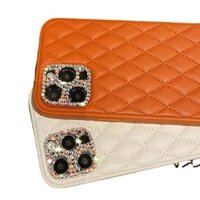 Ốp điện thoại Ốp bảo vệ iPhone iPhone 12 iphone11 Promax vân da silicon bao toàn bộ iPhone xs iPhone/11 ống kính Rhinestone