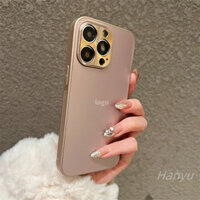 Ốp Điện Thoại PC Cứng Chống In Dấu Vân Tay Màu Vàng Hồng Logo AG Cao Cấp Cho IPhone 15 12 13 14 11 Pro Max 15 Plus