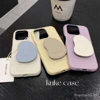 Ốp Điện Thoại Phối Da Đơn Giản Phong Cách Hàn Quốc + Giá Đỡ Cho iPhone13 / 12pro 14 Pro Max 14 plus 13 Pro Max 13 13pro UIH0